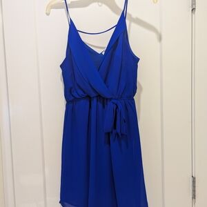 Monteau Cobalt Blue Spaghetti Strap Mini Dress